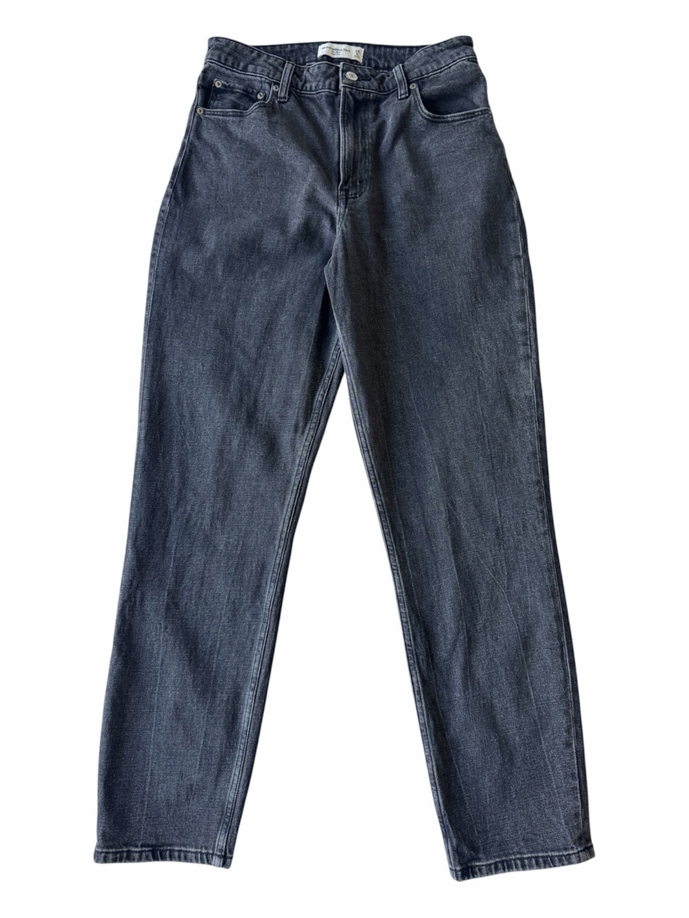 ✅ Abercrombie & Fitch The Mom High Rise Jeans washed out black Size 28